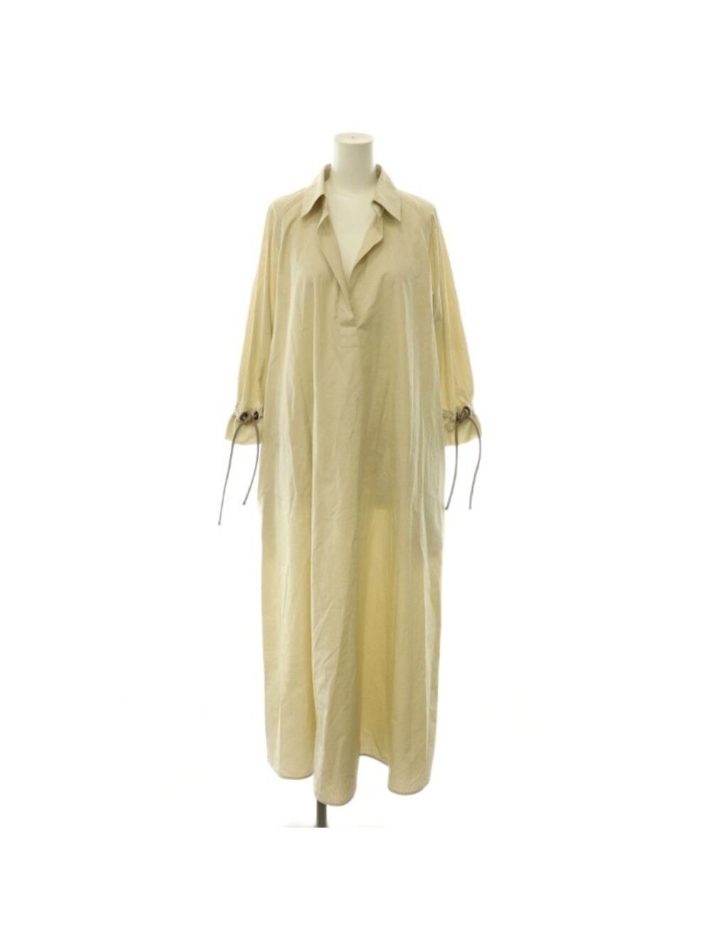 Max Mara Mxmmirto Dress Long Three Quarter Sleeve Beige 36